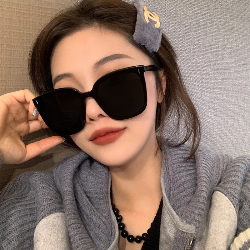 2023新款墨镜女感眼镜潮男士款开车防紫外线大脸网红太阳镜黑色