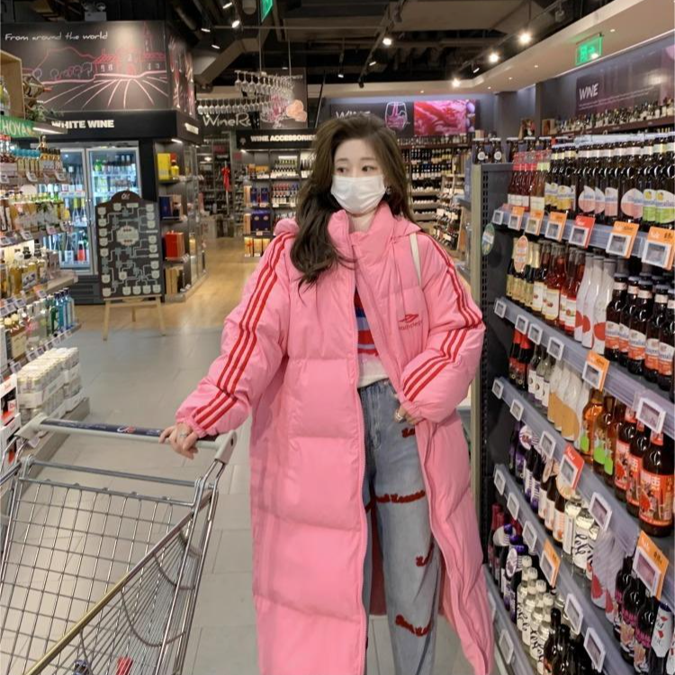 爆款三条杠长款时尚潮流鹅绒服外套zj