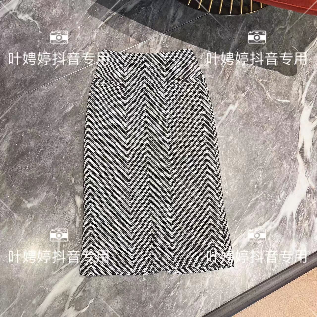 2022冬季新款撞色编织纹路后开衩修身气质百搭显瘦半身裙PT7878