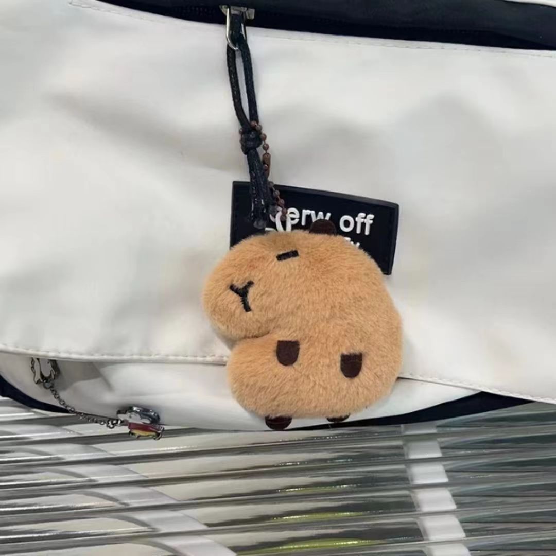 吱吱叫卡皮巴拉毛绒公仔挂件可爱少女心卡通玩偶挂饰挂链耳朵水豚