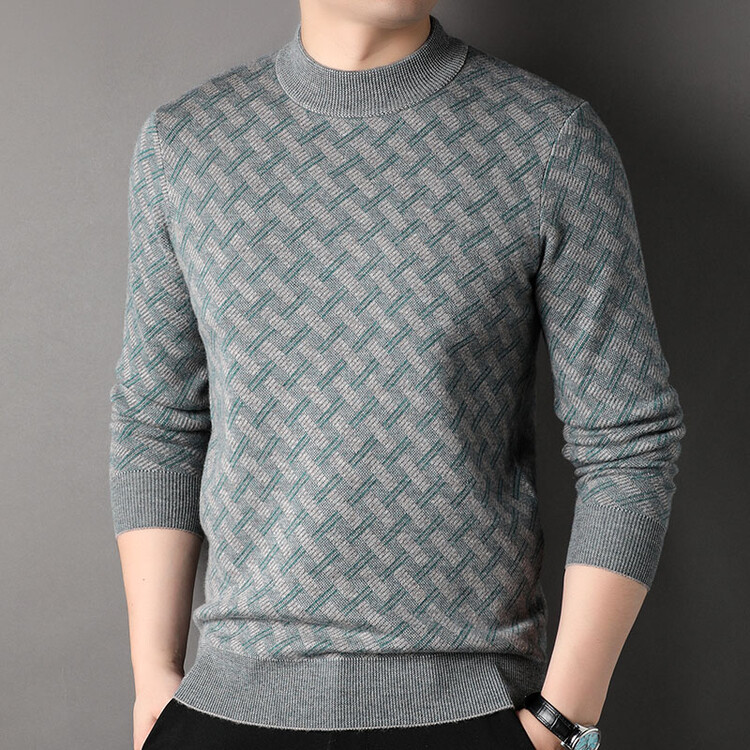老人头上衣打底衫男士毛衣针织休闲圆领秋冬长袖时尚冬季羊毛衫