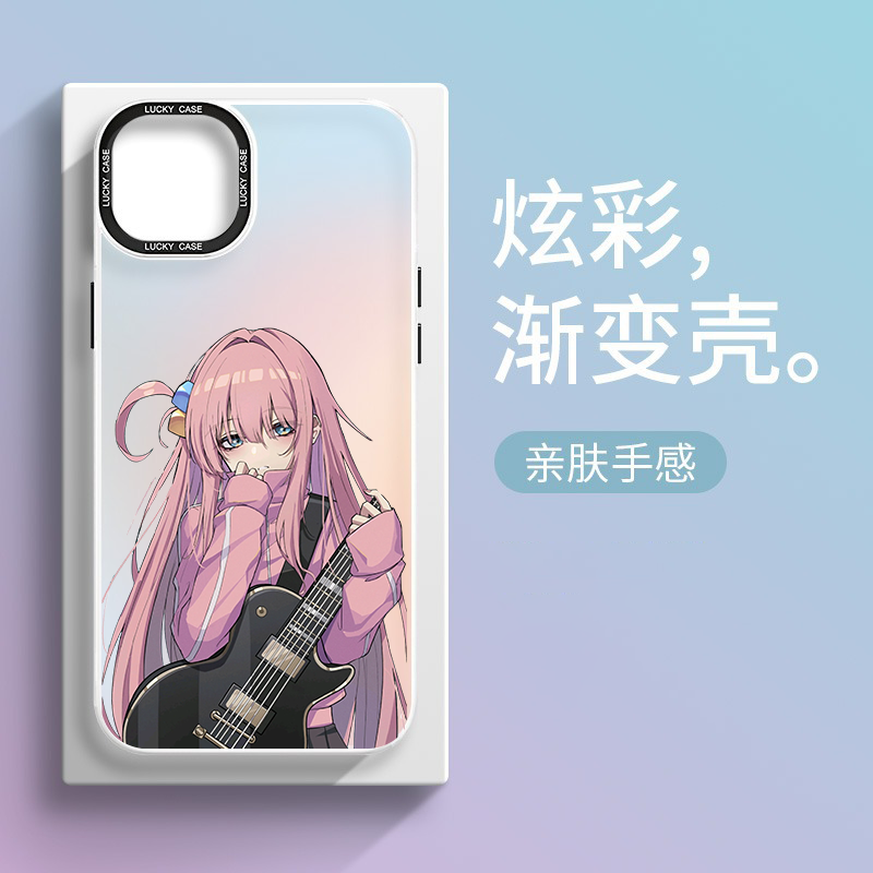 波奇酱渐变镭射iphone14pro手机壳苹果13promax个性12可爱磨砂