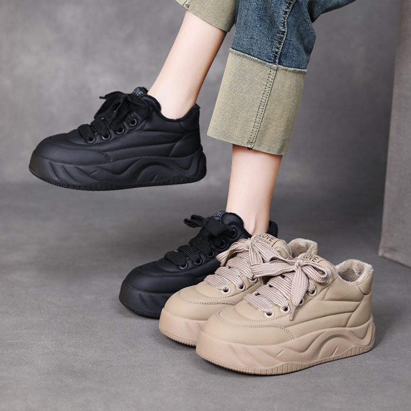 厚底棉鞋女加绒保暖防滑秋冬季新款百搭休闲运动板鞋2023年面包鞋