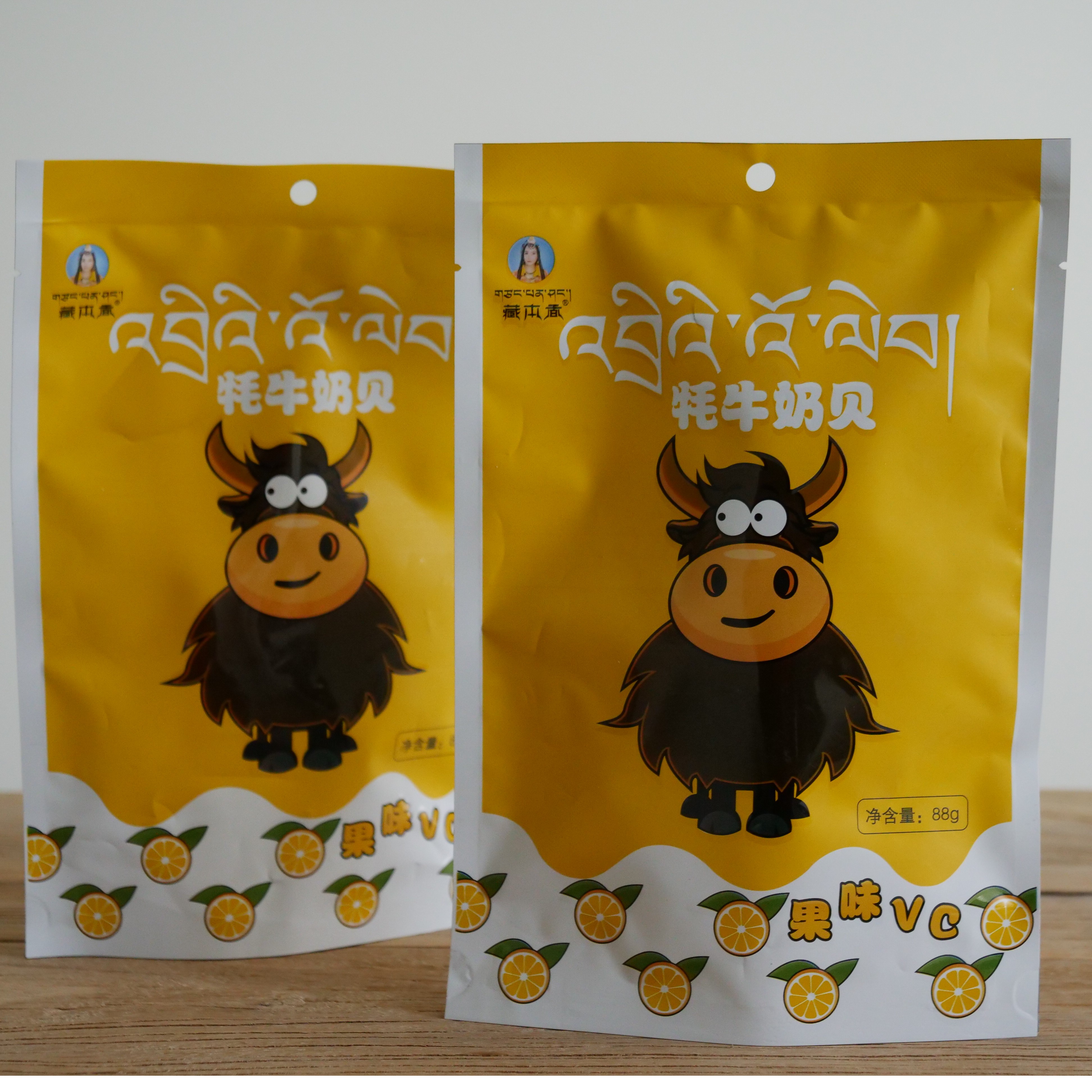 西藏果味维C牦牛奶片88g 小零食奶贝