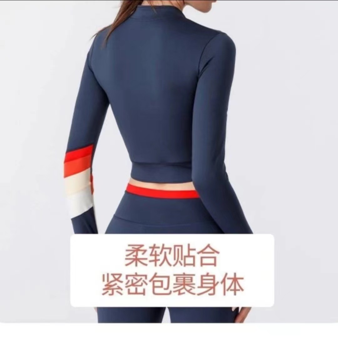 【槿禾】瑜伽服套装春夏运动拉链高腰紧身跑步瑜伽服套装