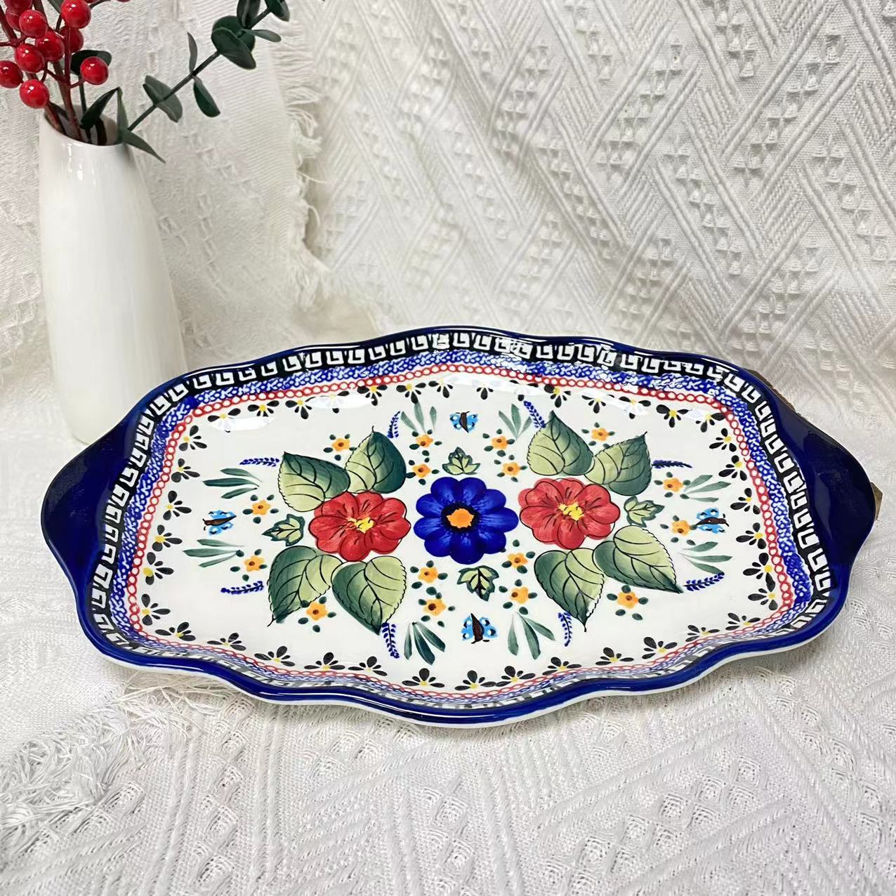 【SILISIA/出口原单】手绘西里西亚系列-13.5英寸双耳鱼盘