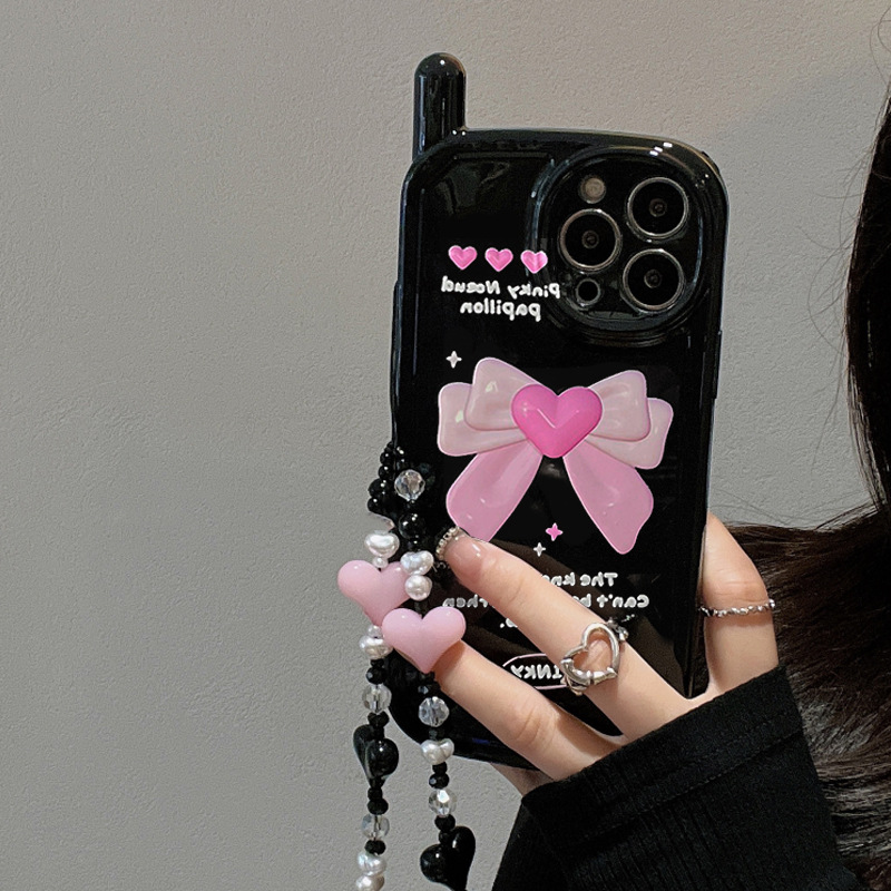 【膜】甜酷辣妹蝴蝶结适用iPhone15promax手机壳13苹果11大哥大xr
