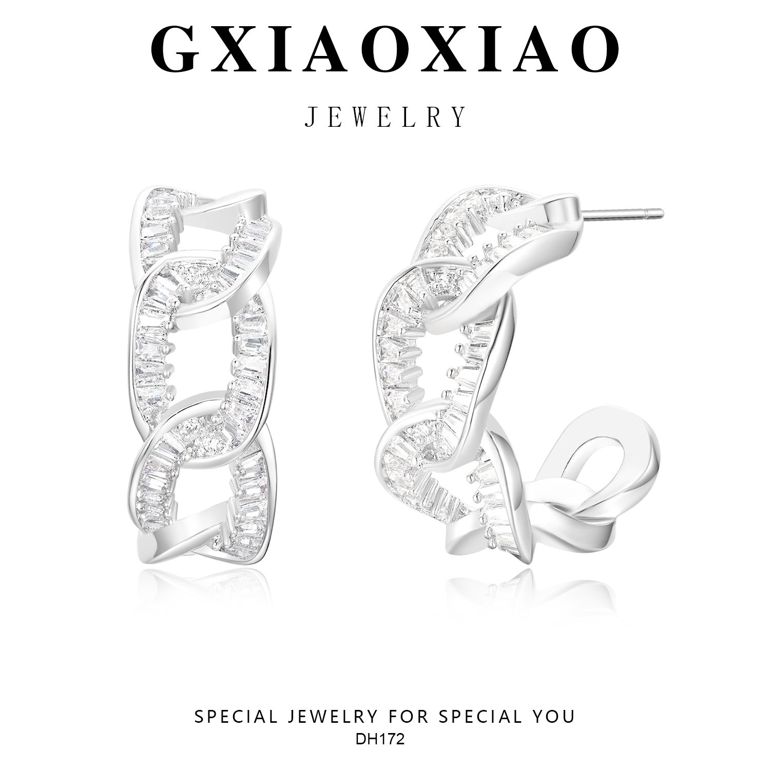 铜合金合成锆石耳饰 GXX DH172 新款潮时尚轻奢气质简约小众耳环