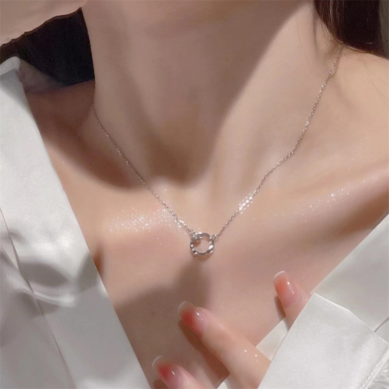 链子925银 莫比乌斯项链女2023年新款轻奢小众设计气质时尚锁骨链