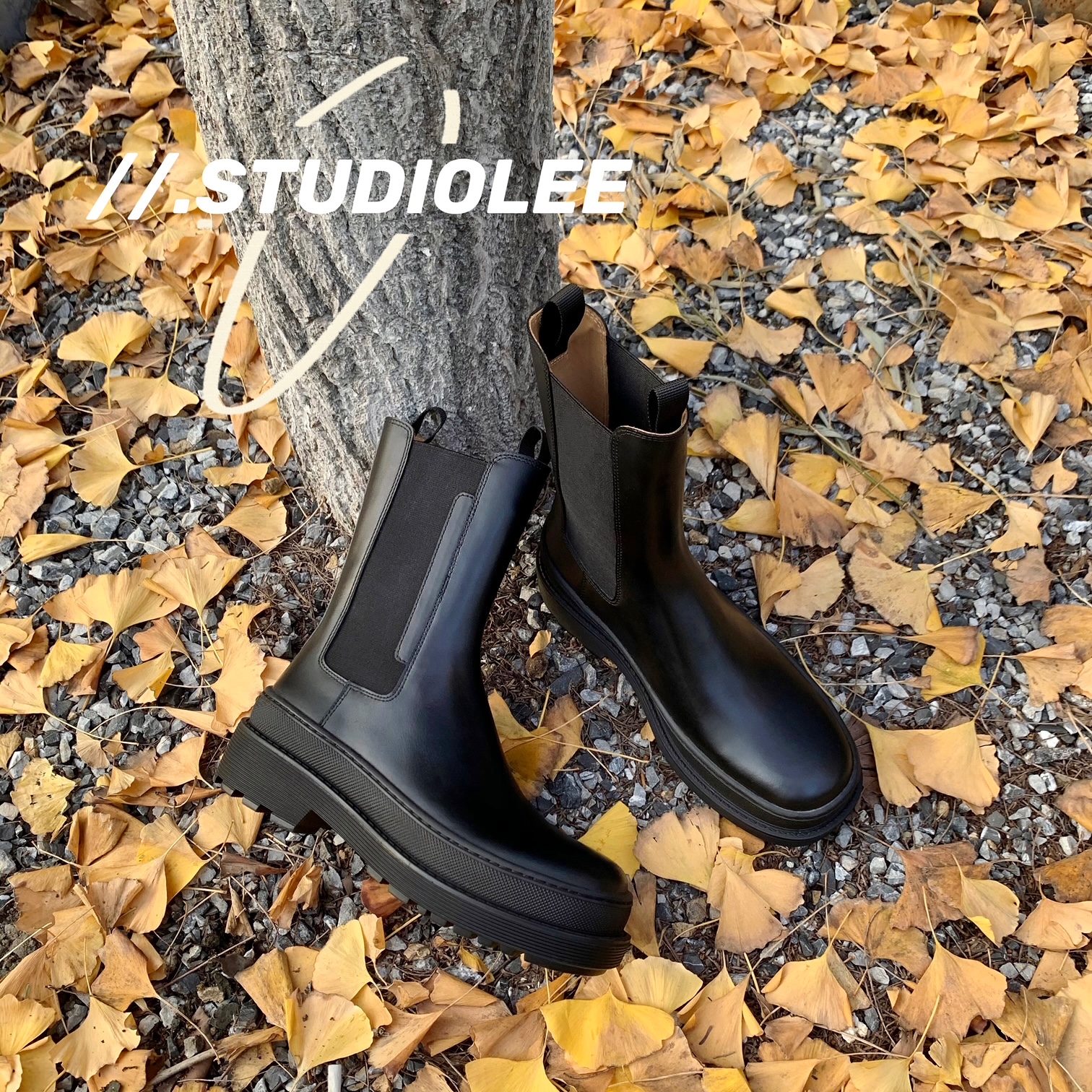 【清仓浮力】葡萄妈studiolee冬季百搭弹力厚底增高切尔西烟筒靴女