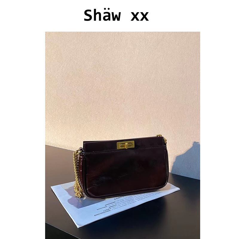 Shaw xx【少年派】新款头层牛皮小众百搭真皮单肩腋下包