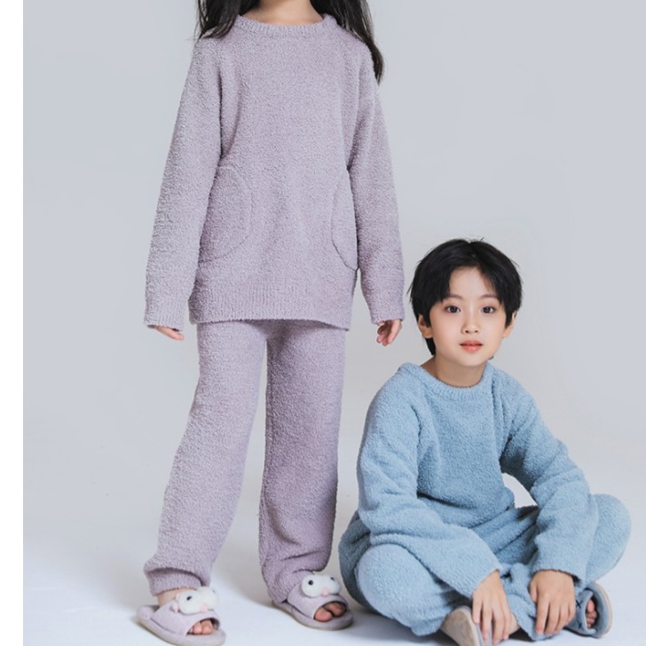 B004 半边绒左右口袋居家服套装