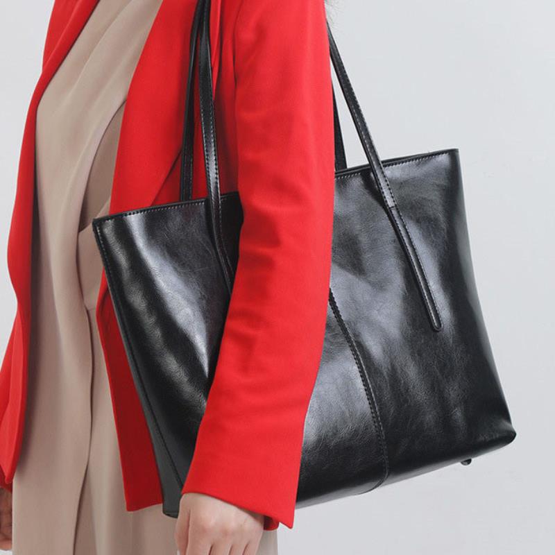 逛街托特包旅行包14寸电脑头层牛皮上班运动通勤包真皮女包大容量