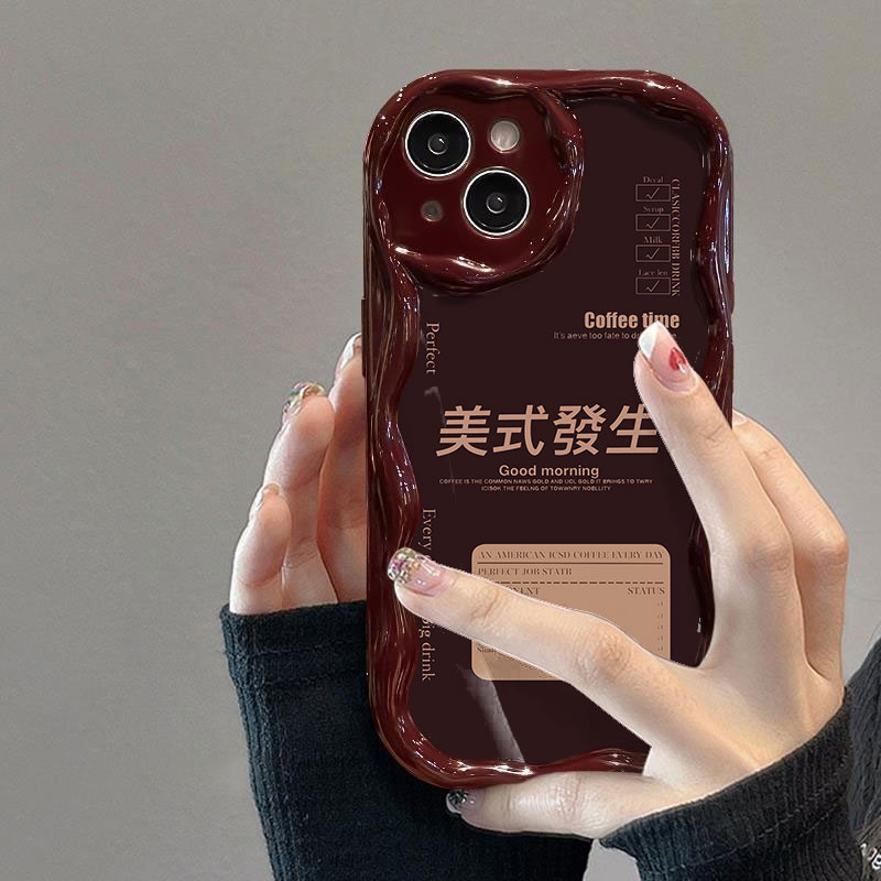 富典美式发生苹果15/14/13/12华为OPPORENO9小米VIVO曲边纹手机壳