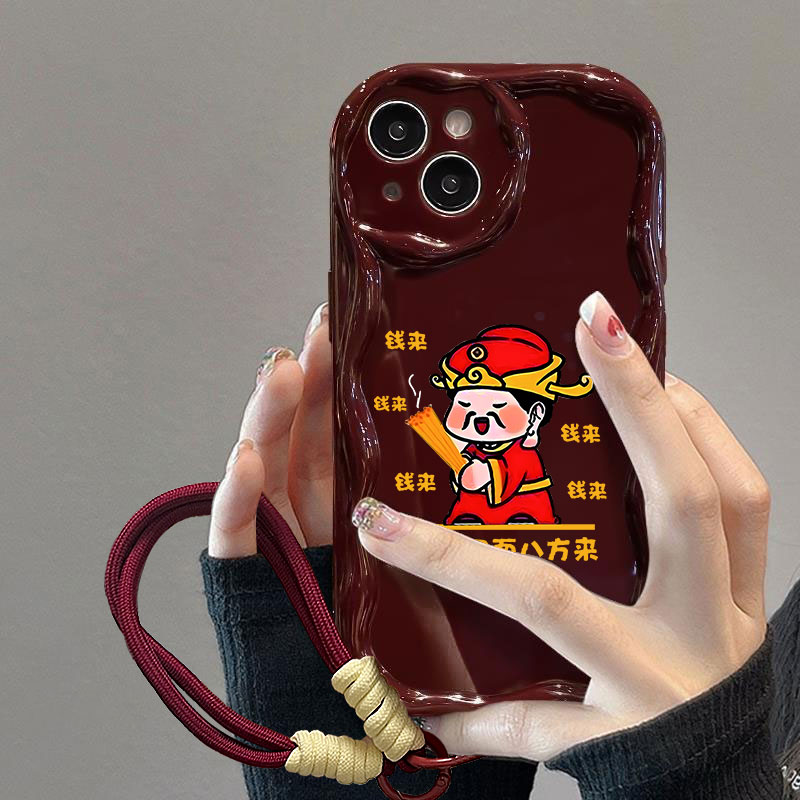 富典钱从四面八方来苹果15华为vivo小米OPPO曲边纹iPhone14手机壳