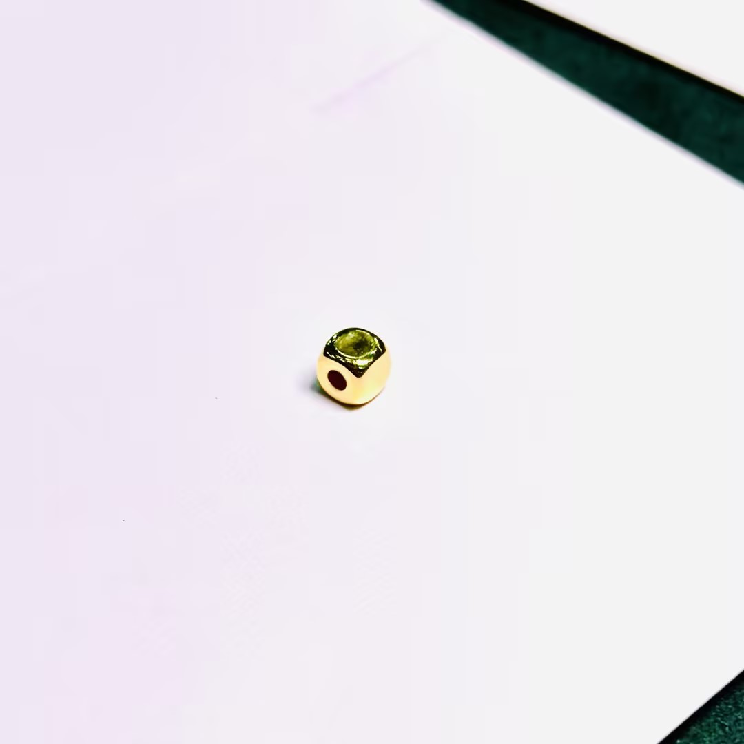【OX】999足金方珠-光面-8颗起送链子（不配证书）
