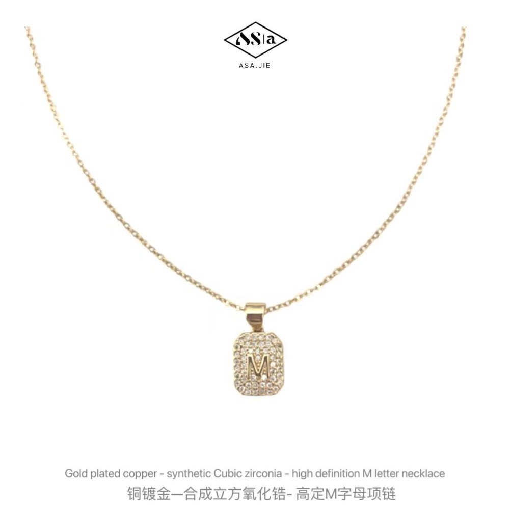 铜合金项链    ASA. J I E 轻奢小众设计方块项链 PPXL04