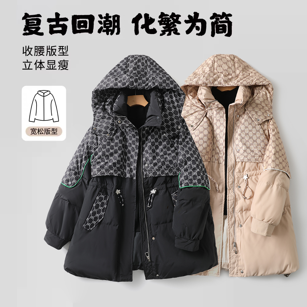 门店1799！轻奢高定~行走的时尚 女款加厚连帽羽绒服DMXT018