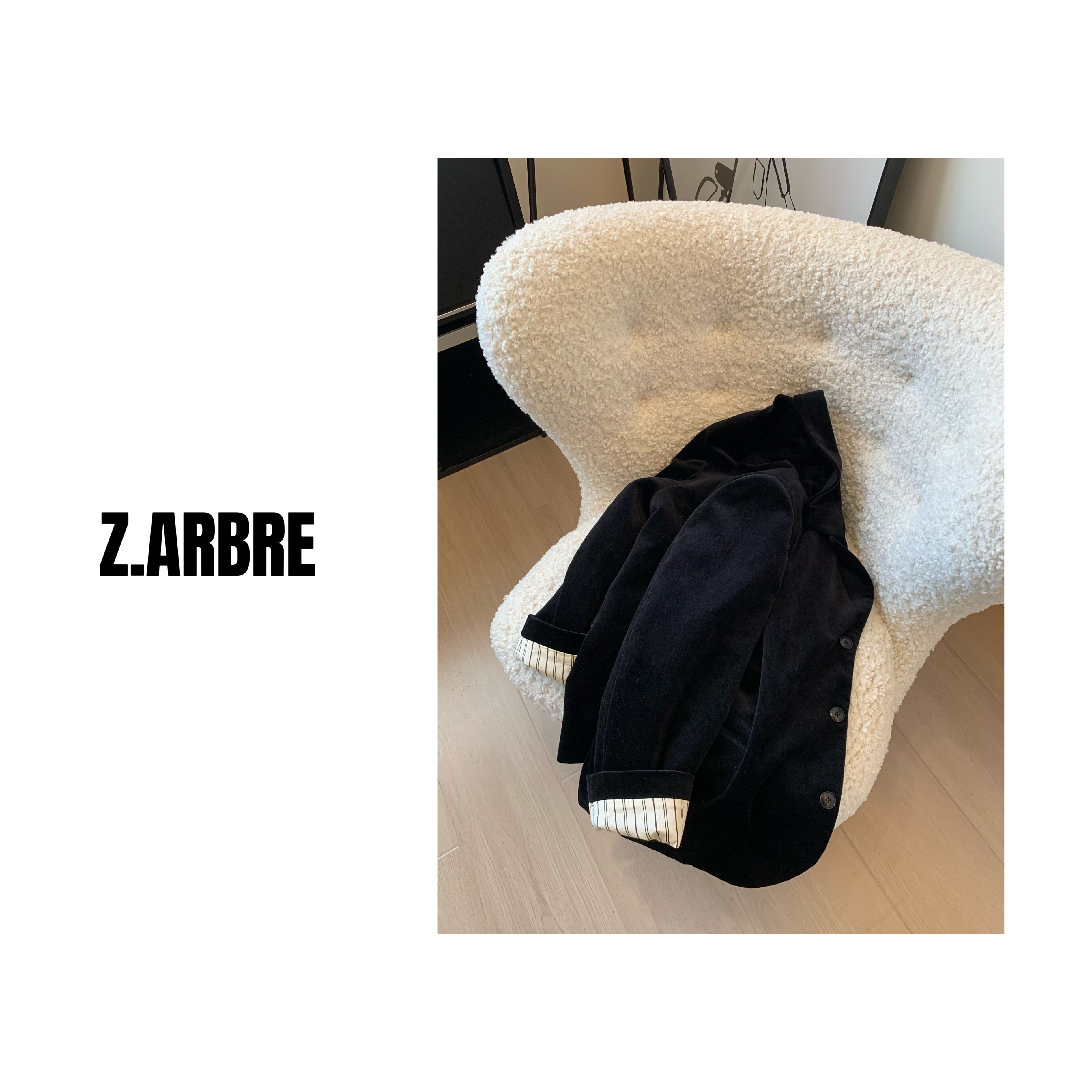 Z.ARBRE  意产进口丝绒 秋冬小众设计师保暖加厚外套女