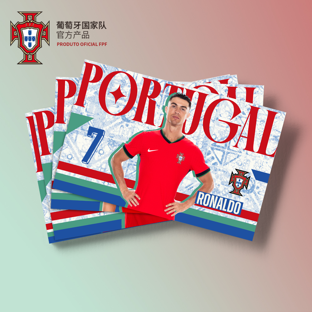 【官方正版】葡萄牙国家队|球员肖像明信片C罗球迷卡欧洲杯纪念卡片
