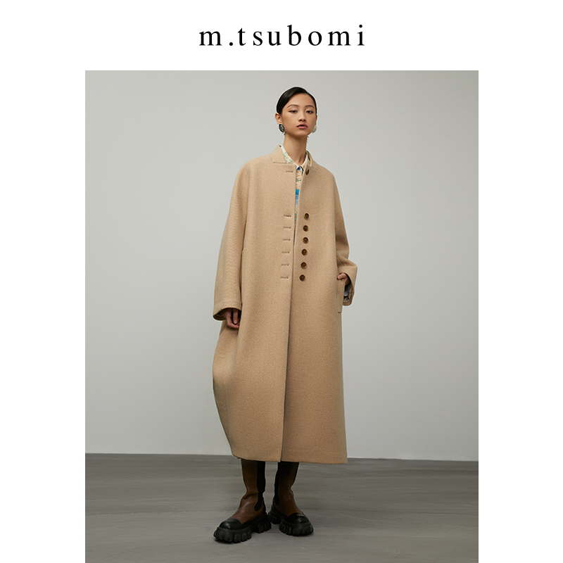 M.TSUBOMI/子苞米【新年、龙年】立领设计感毛呢大衣松廓形长款