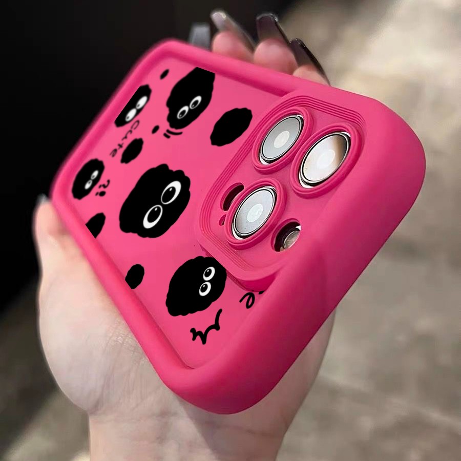 适用ins可爱煤球小人iPhone14promax手机壳苹果13pro/12/11全包软