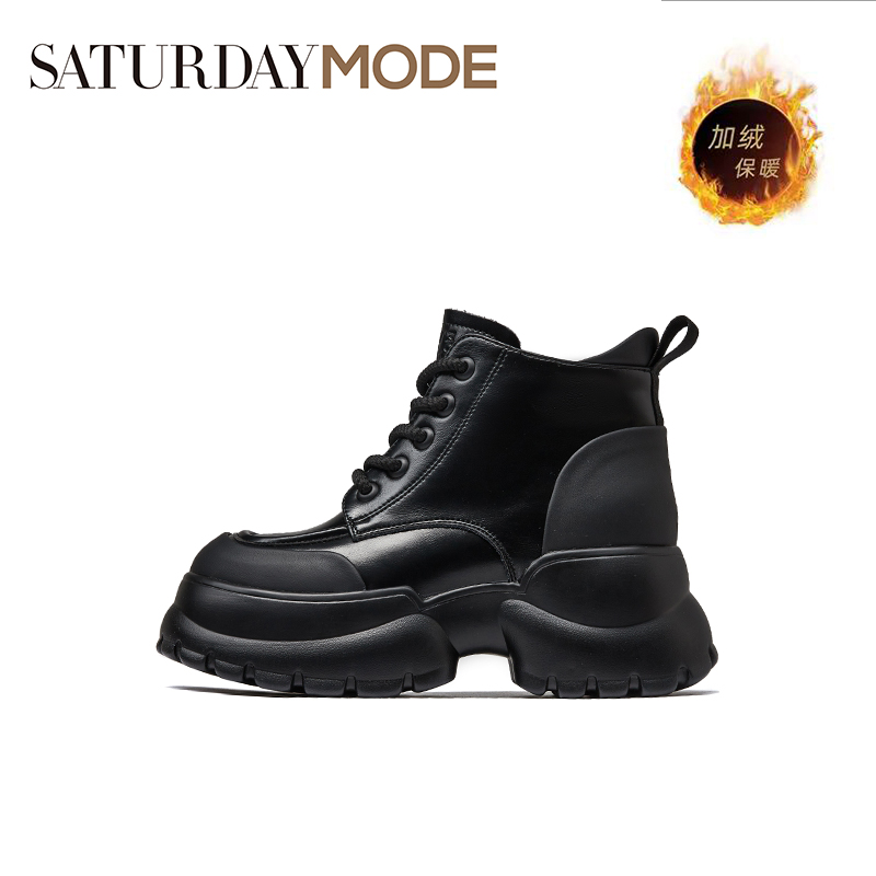 SATURDAYMODE时尚百搭加绒英伦风马丁靴【塔星】MD3411AG62