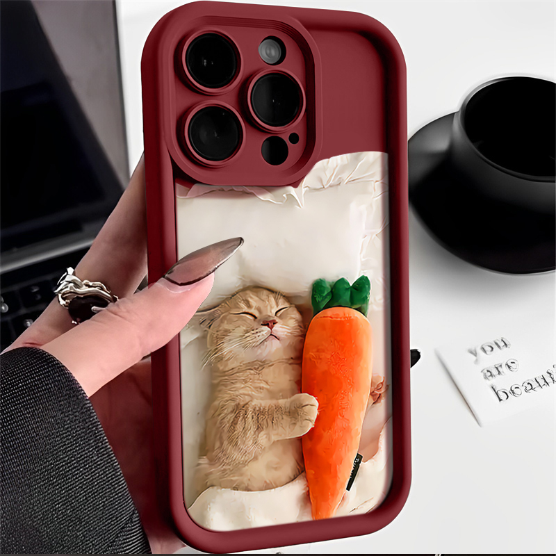 熟睡猫咪iphone15苹果手机壳14promax新款13pro防摔12高级11全包X