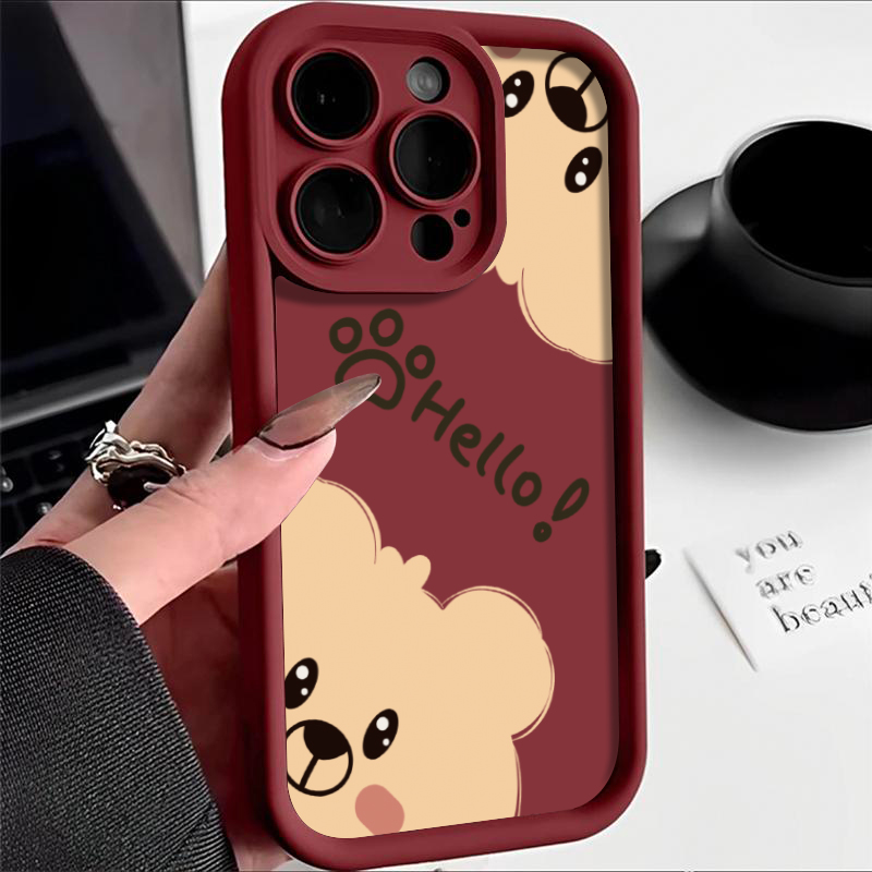 BANCA可爱小熊适用iPhone15/14手机壳苹果小米oppovivo华为全包13