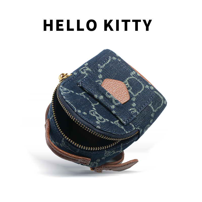 hello Kitty复古牛仔零钱包新款包包女包时尚手拿包KT21070-18
