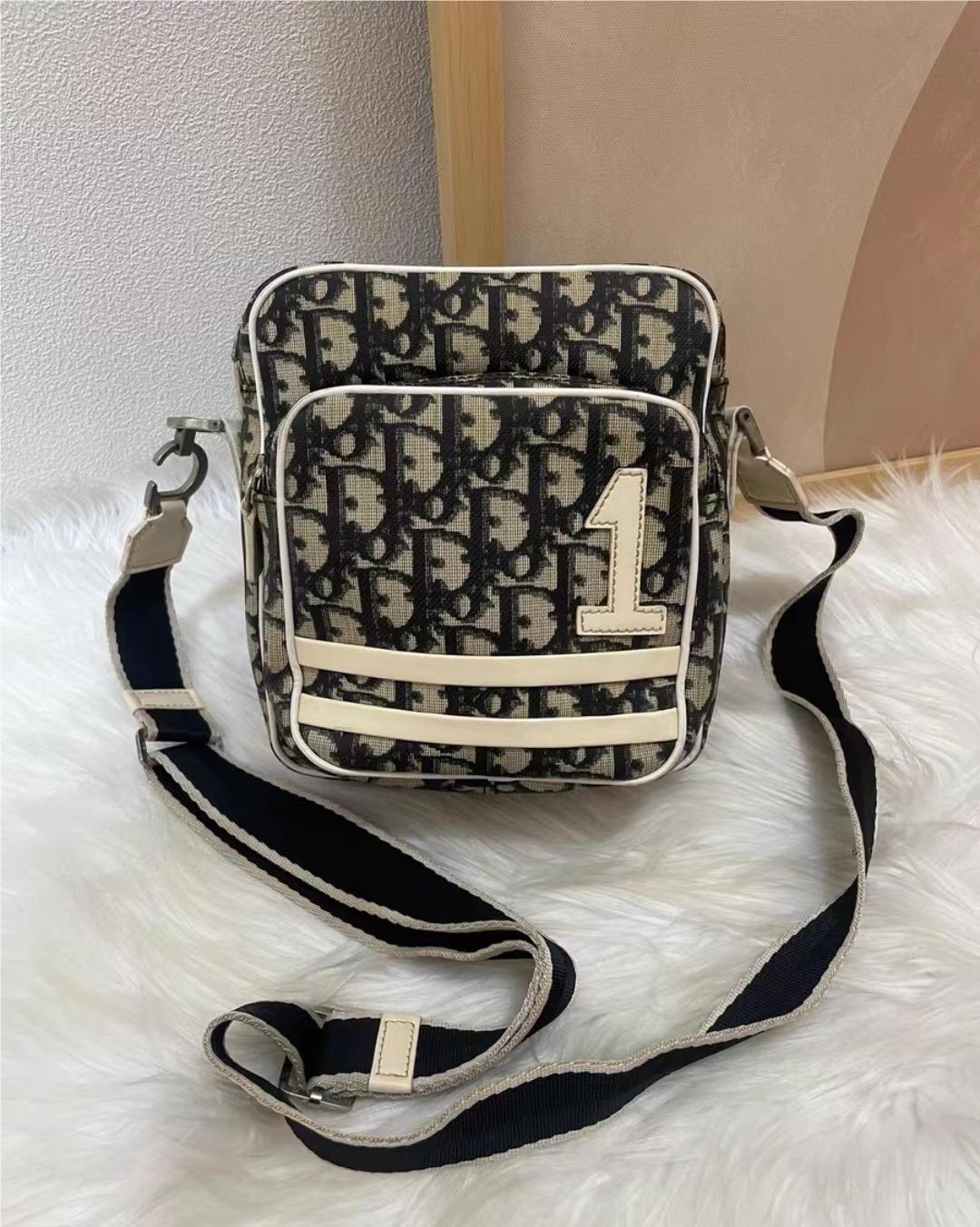 95新 Dior/迪奥 老花肩带 双层小相机包 单肩斜挎包