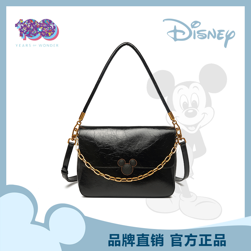 Disney/迪士尼「100周年纪念款」时尚轻奢通勤简单肩斜挎链条邮差包