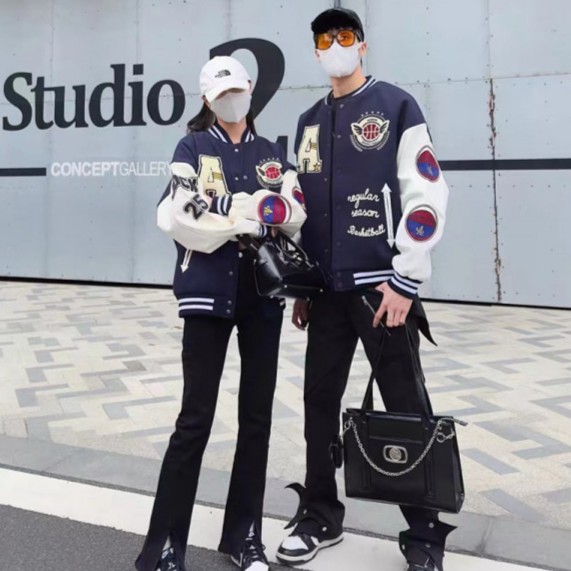MROW中性风复古美式棒球服百搭宽松潮牌刺绣飞行夹克外套男秋冬款