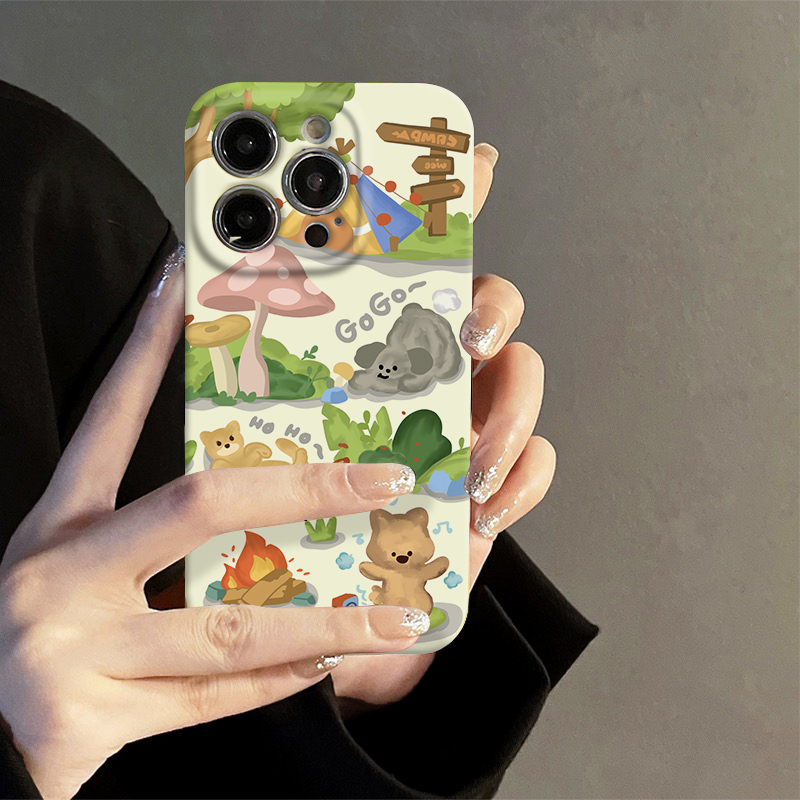 动物露营菲林壳适用于苹果14手机壳iphone13/华为/vivo/oppo/小米
