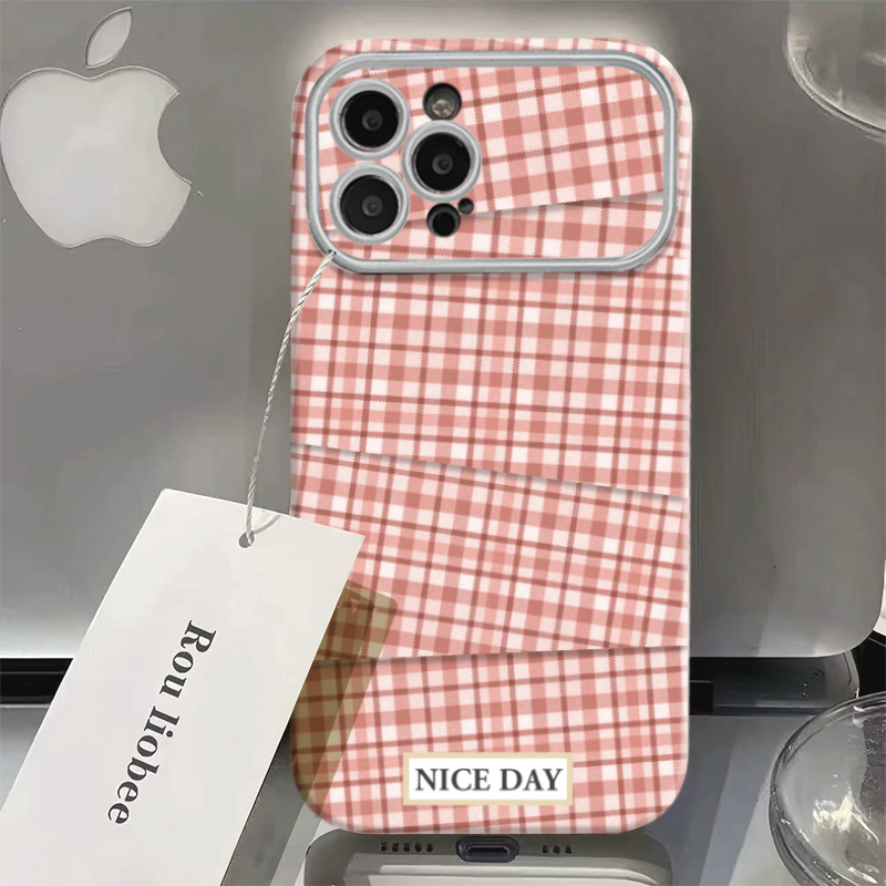 异形格纹大视窗适用苹果15/14promax手机壳13华为/vivo/小米/oppo