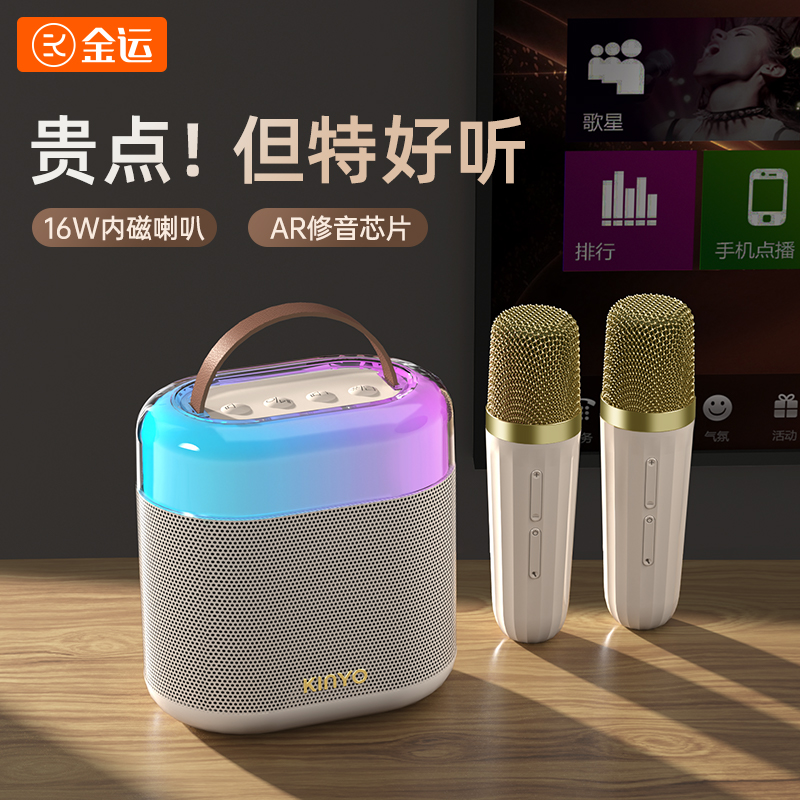 金运【新品】无线蓝牙K歌音响小型ktv户外手提便携唱歌音箱专业网红