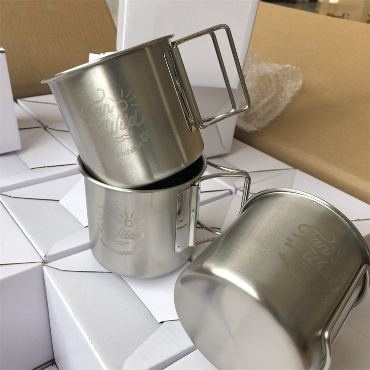 304不锈钢冷饮咖啡杯 户外露营可折叠随手杯
