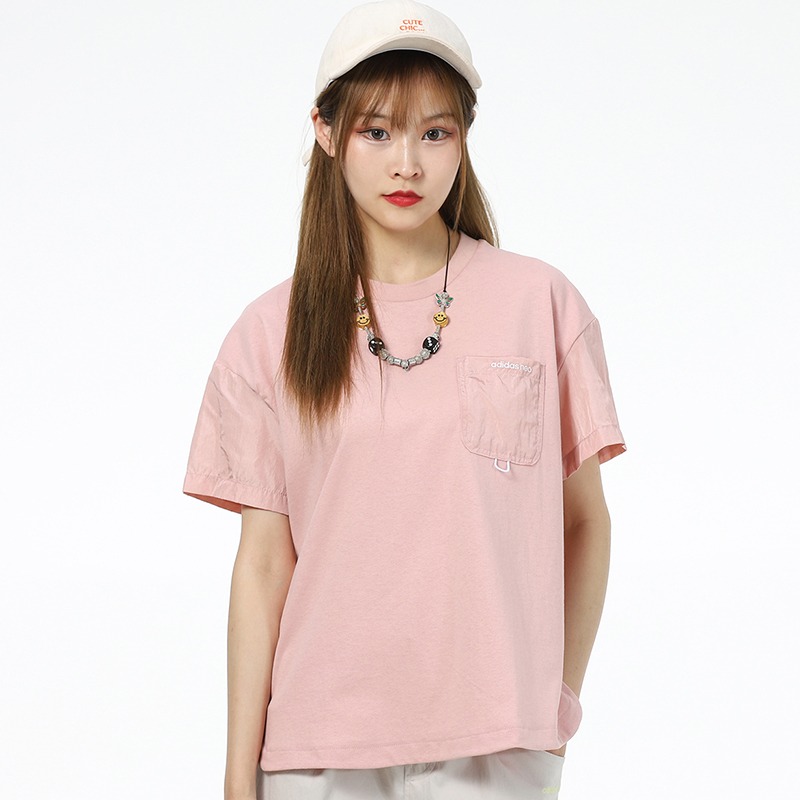 Adidas/阿迪达斯NEO短袖女运动上衣圆领休闲透气T恤H16270