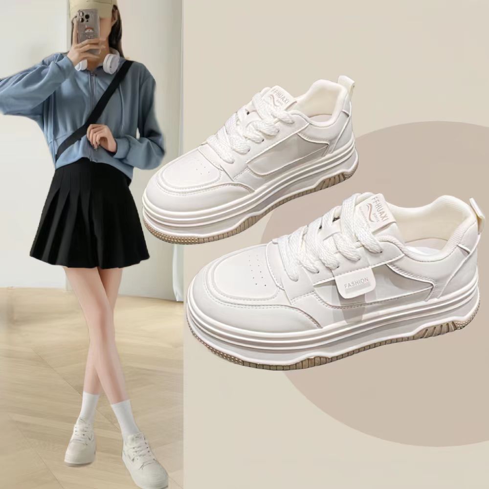 小白鞋女2024春季新款爆款女鞋厚底百搭学生板鞋网红运动潮流鞋子