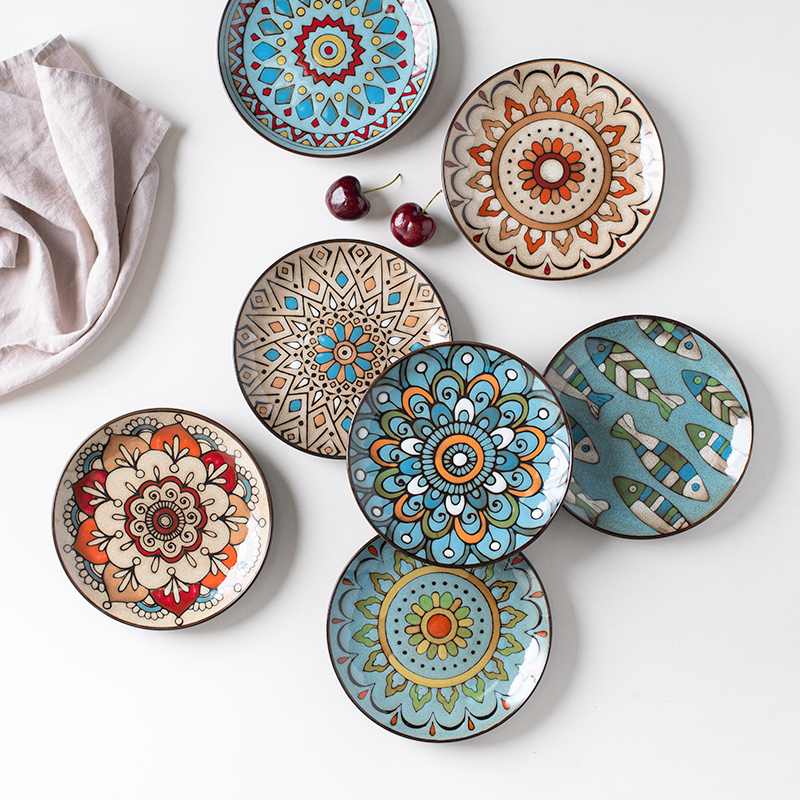 碟子吐骨头盘碟 家用6寸小盘子陶瓷骨碟分餐盘点心盘16121