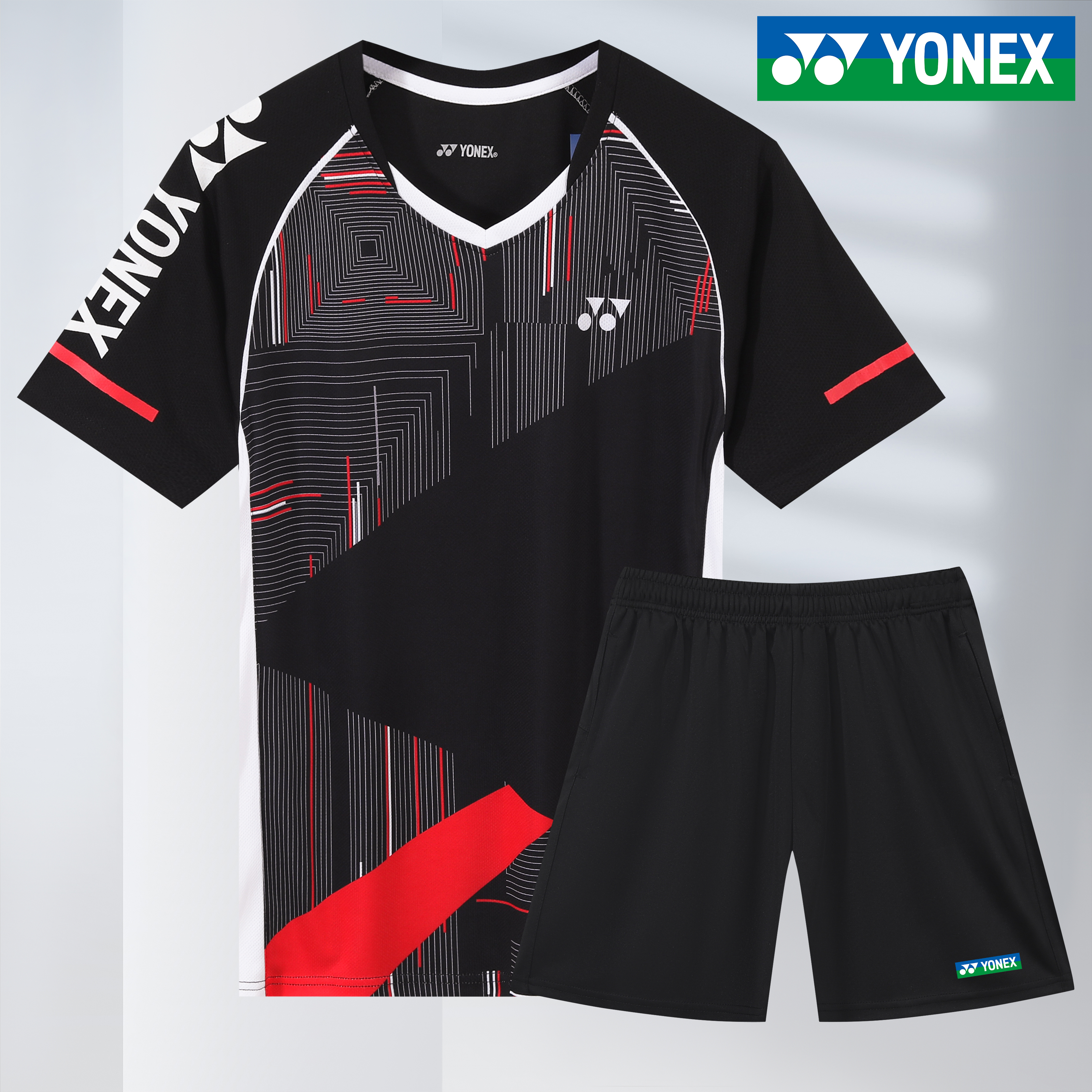 韩版2023新款yy羽毛球服速干透气男女短袖运动套装乒乓球服印字