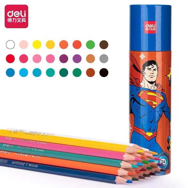 帝凡斯彩色铅笔小学生绘画涂色笔正义联盟英雄油性彩铅色彩鲜艳