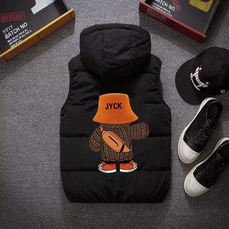 秋冬季短款男士潮流韩版帅气马夹秋冬款加绒加厚男装背心/马甲