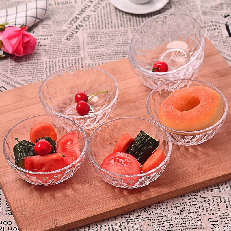 玻璃水晶碗套装家用餐具米饭碗水果沙拉甜品无铅调料碗喝水喝茶碗