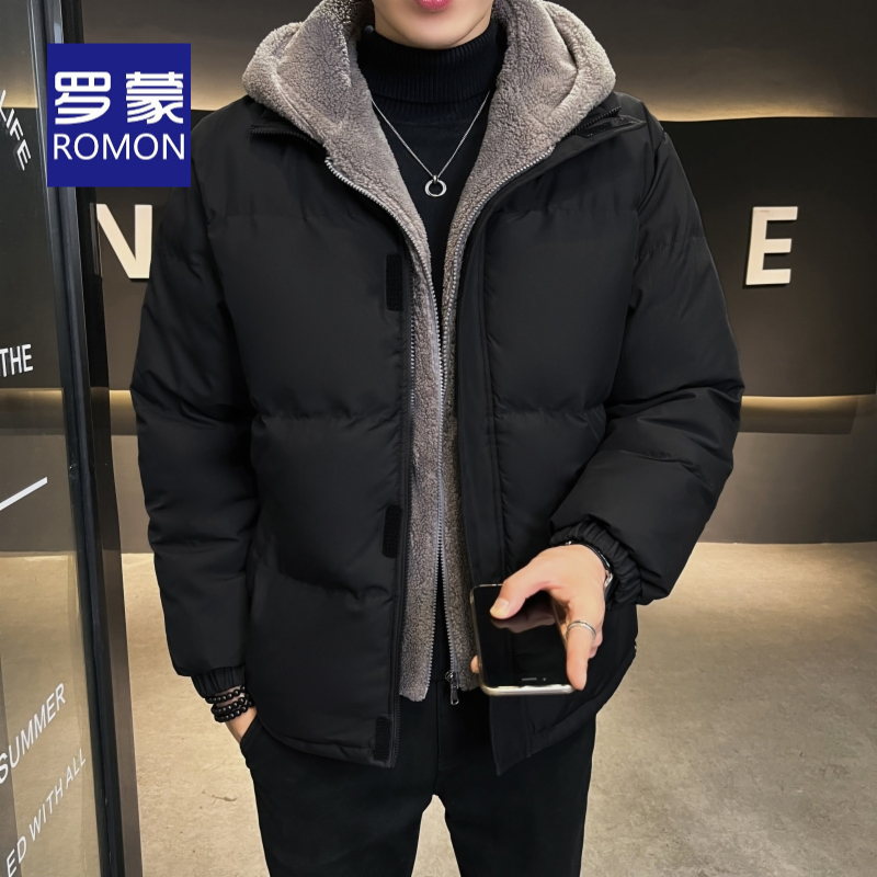 罗蒙2023新款棉衣外套男士冬季保暖棉服青年韩版潮流上衣大码男装