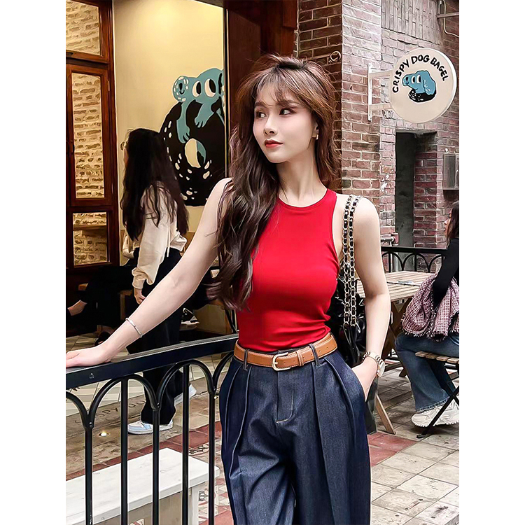 设计感露背挂脖小背心美背性感夏季显瘦无袖网红