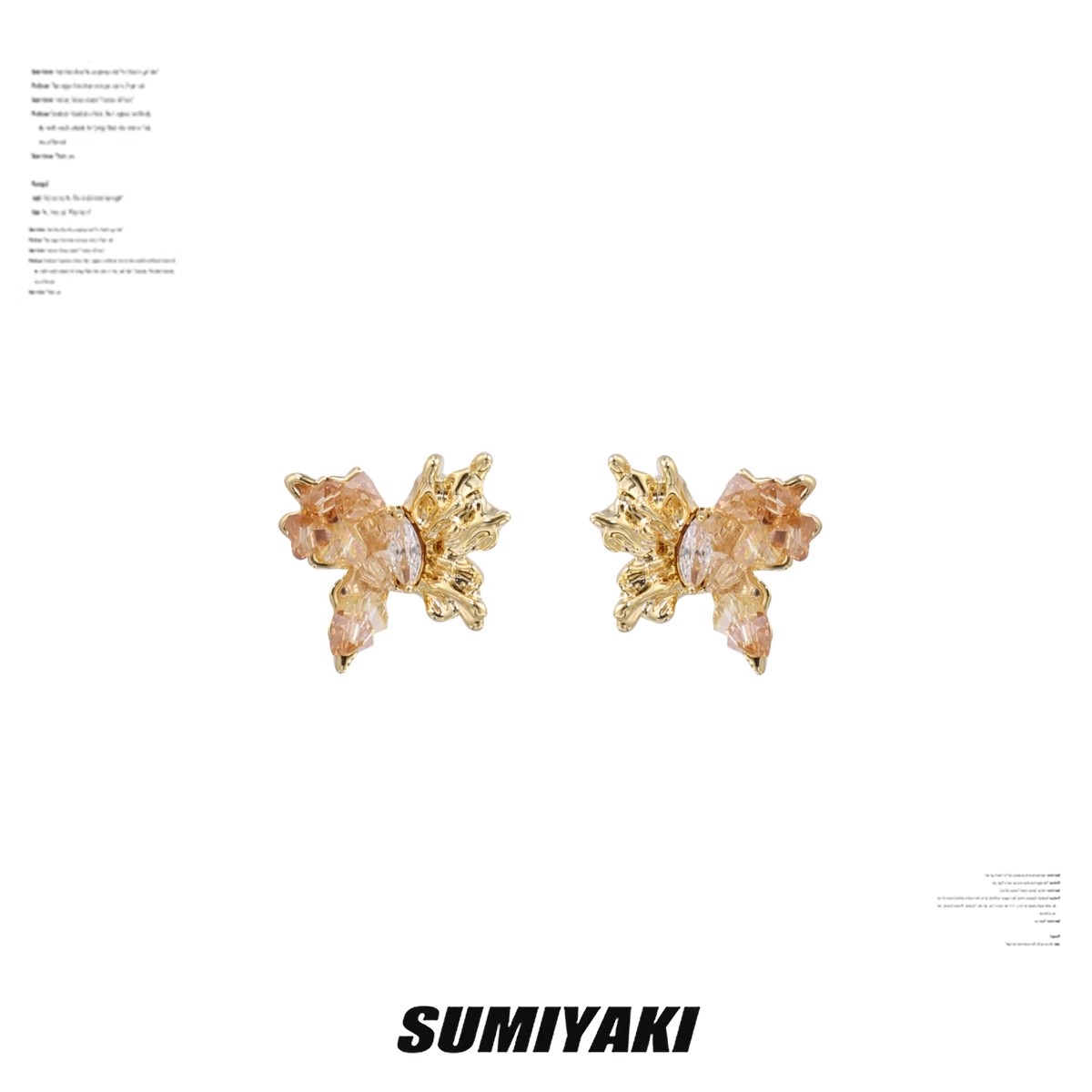 铜合金耳饰 【毛林林专属】SUMIYAKI 秋冬限定版 立体金箔蝴蝶耳环