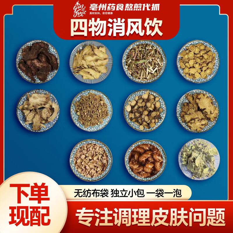 倪海夏推荐 四物消风饮 北京同仁堂 原料 根茎类新鲜农产品现配