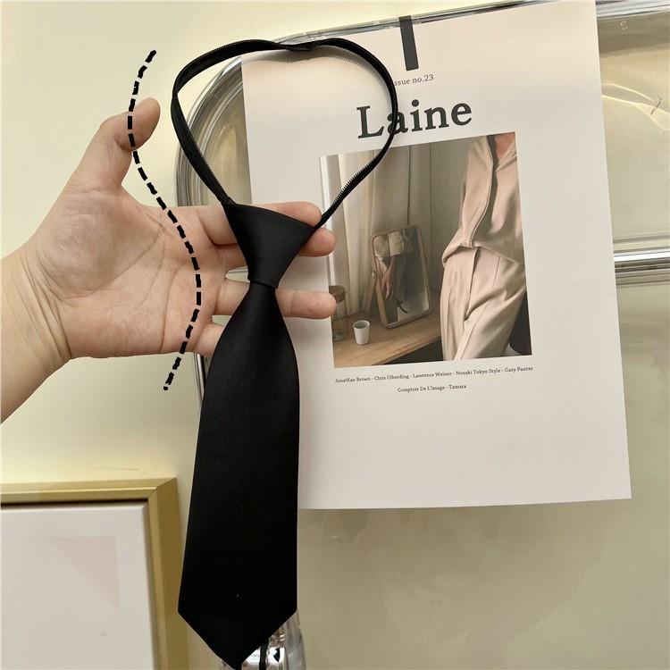 2023新款儿童校服领带可收缩英伦男童女童纯色搭配衬衫拉链小领结