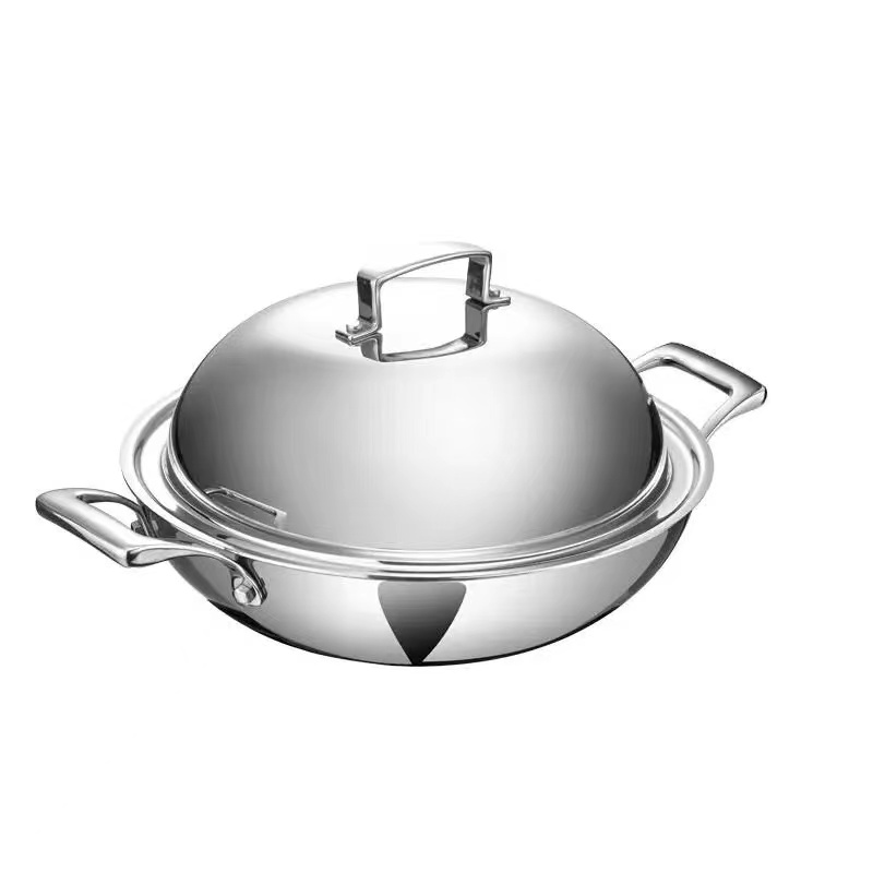 中科德马克38CM不锈钢炒锅316级不锈钢 大炒锅 微瑕